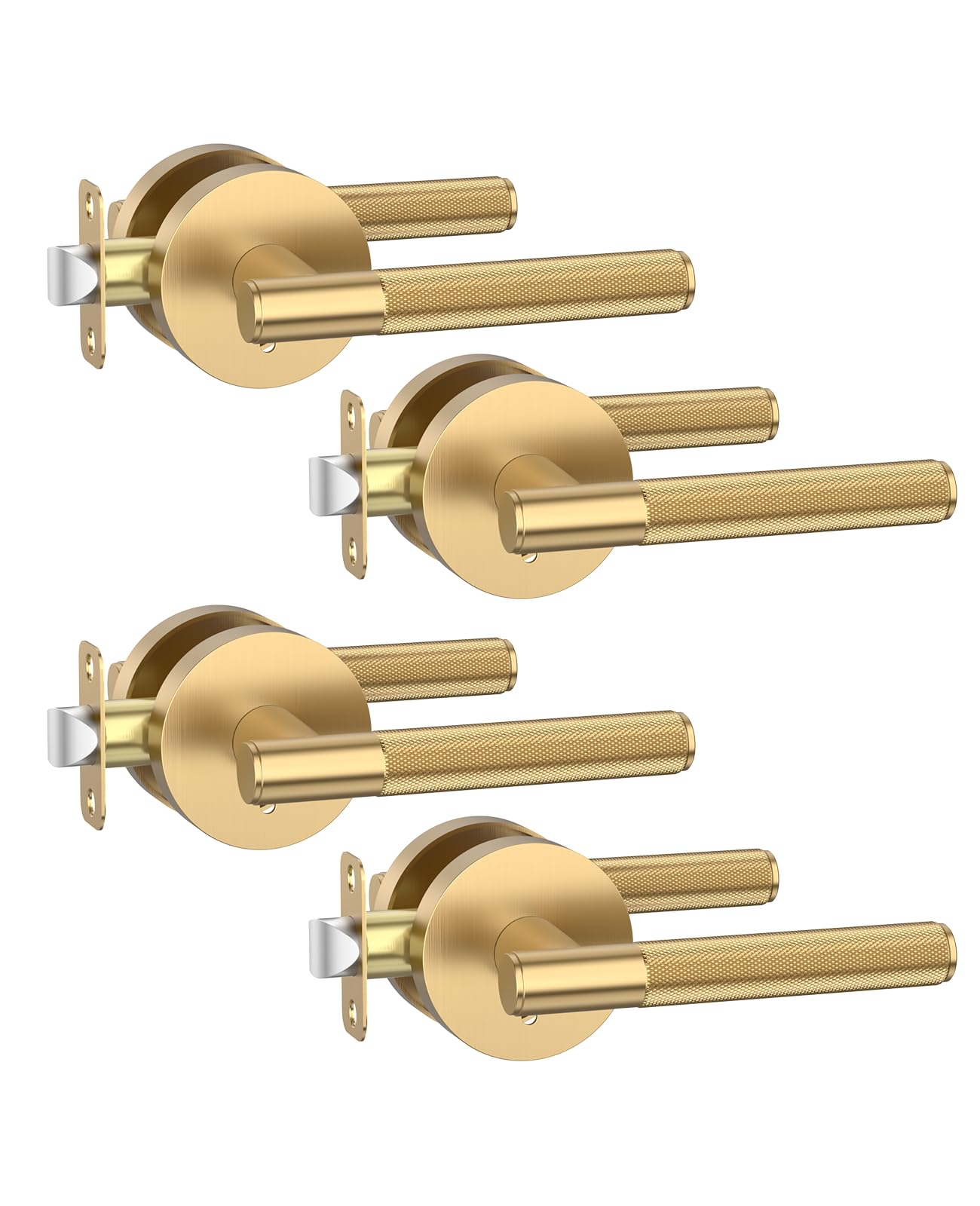 Asidrama 4 Pack Champagne Bronze Privacy Interior Door Handles